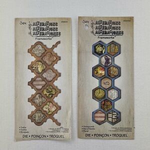 Set of 2 Sizzix Dies Tim Holtz Alterations Frameworks Trellis and Honeycomb
